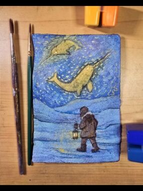 🎨 Arctic: Handmade Watercolour Gouache Painting